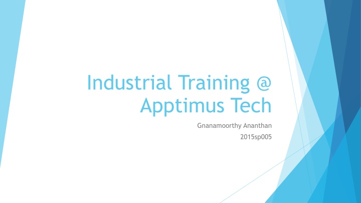 industrial training @ apptimus tech