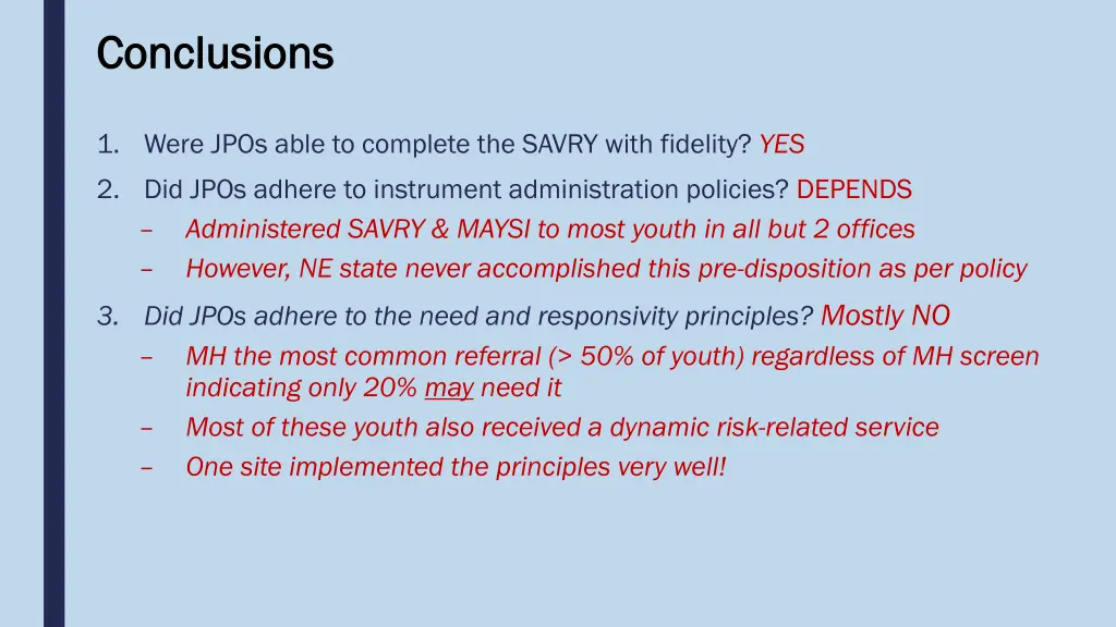 conclusions conclusions