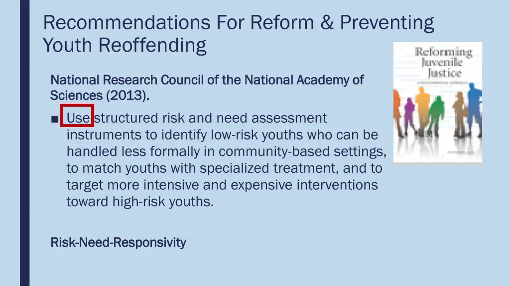 recommendations for reform preventing youth