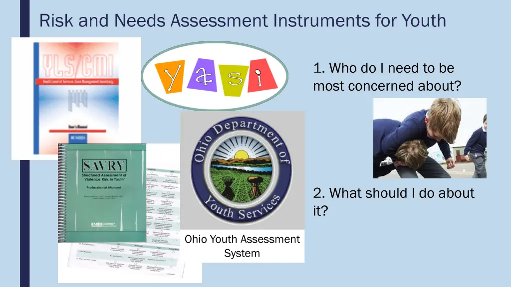 risk and needs assessment instruments for youth