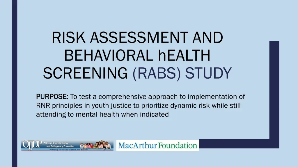 risk assessment and behavioral health screening