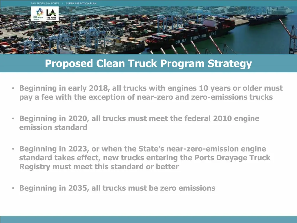 proposed clean truck program strategy