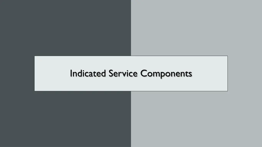 indicated service components