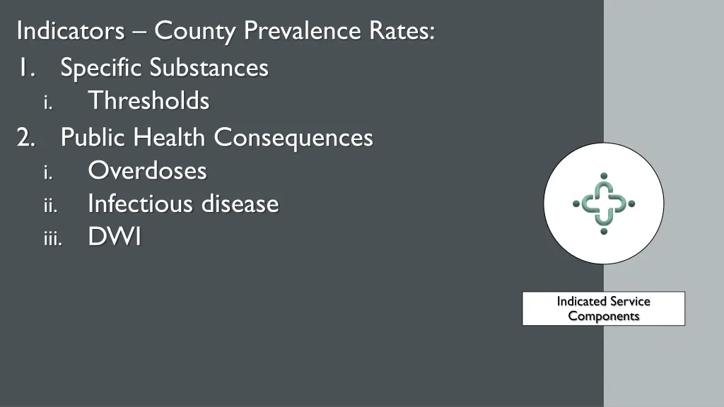 indicators county prevalence rates 1 specific