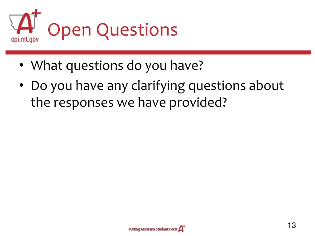 open questions