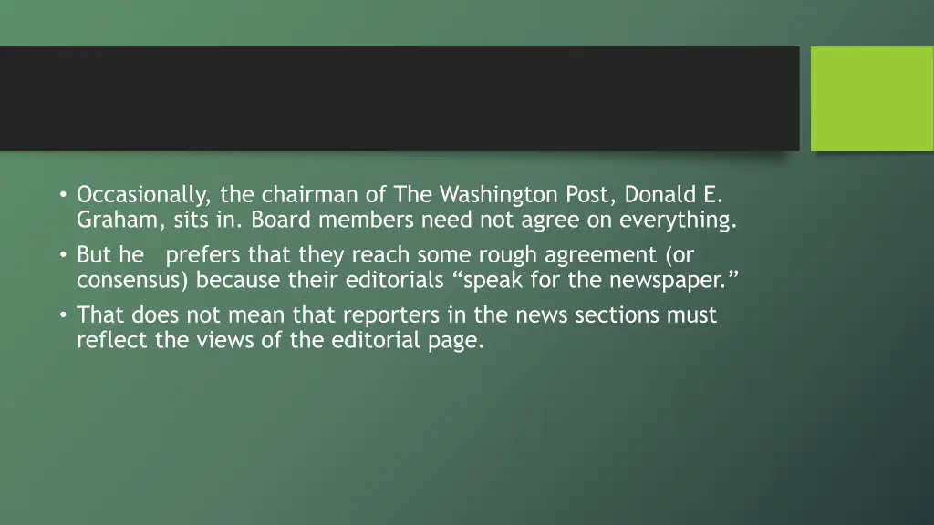occasionally the chairman of the washington post