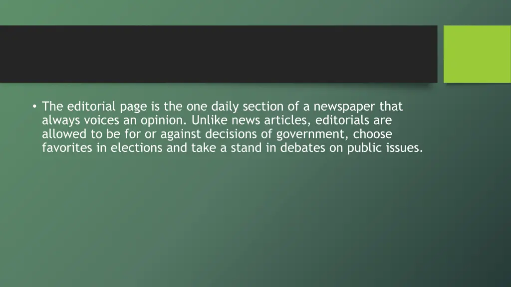 the editorial page is the one daily section