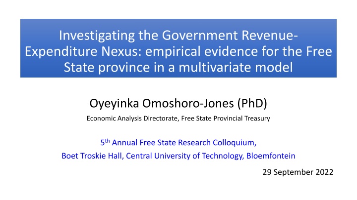 investigating the government revenue expenditure