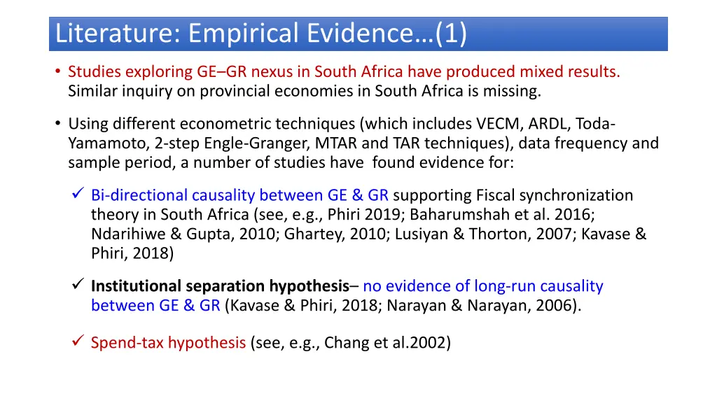 literature empirical evidence 1