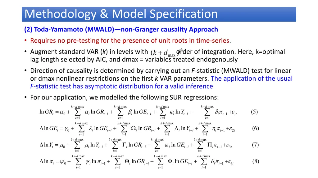 methodology model specification