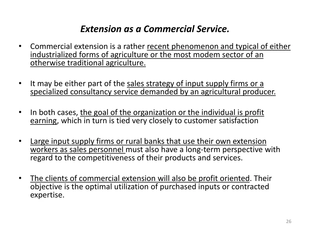 extension as a commercial service