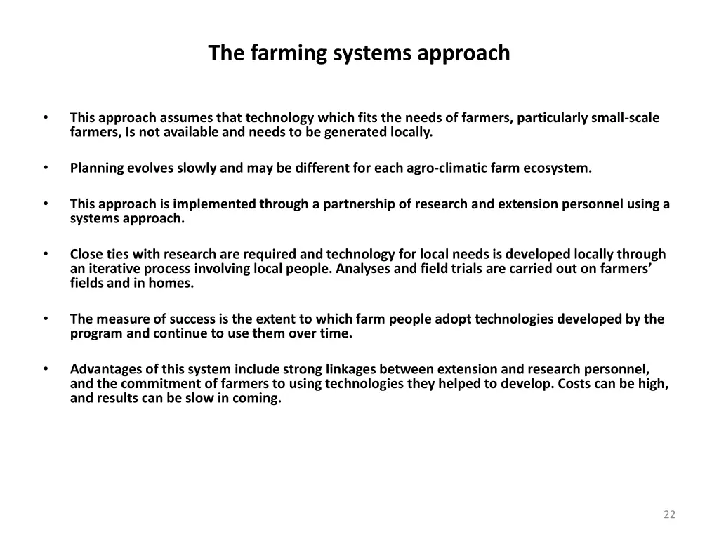 the farming systems approach