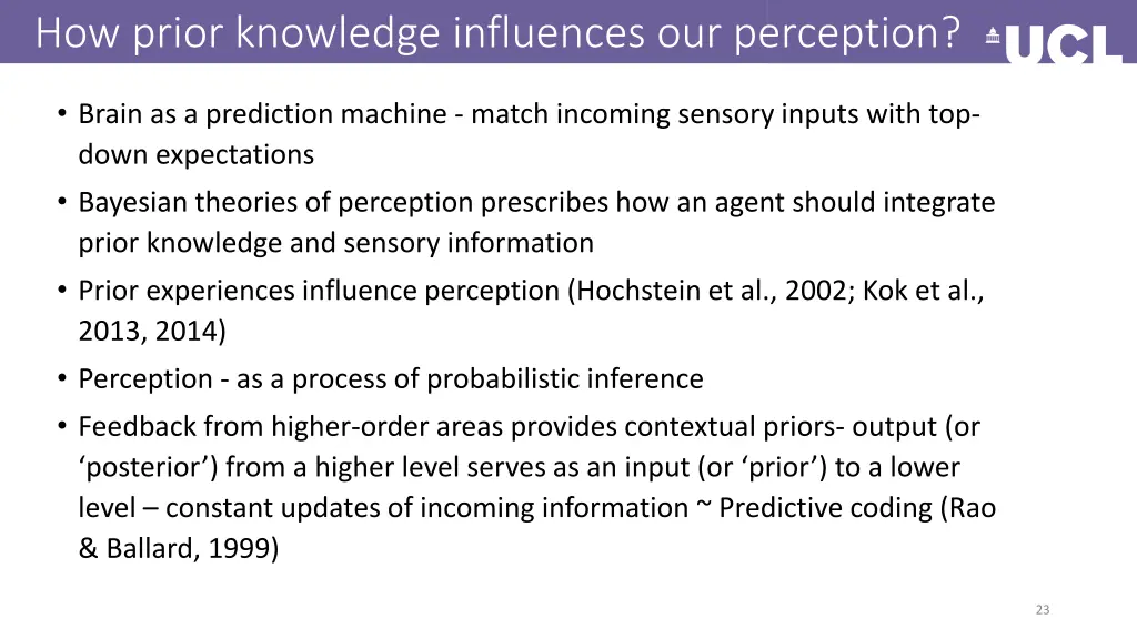 how prior knowledge influences our perception