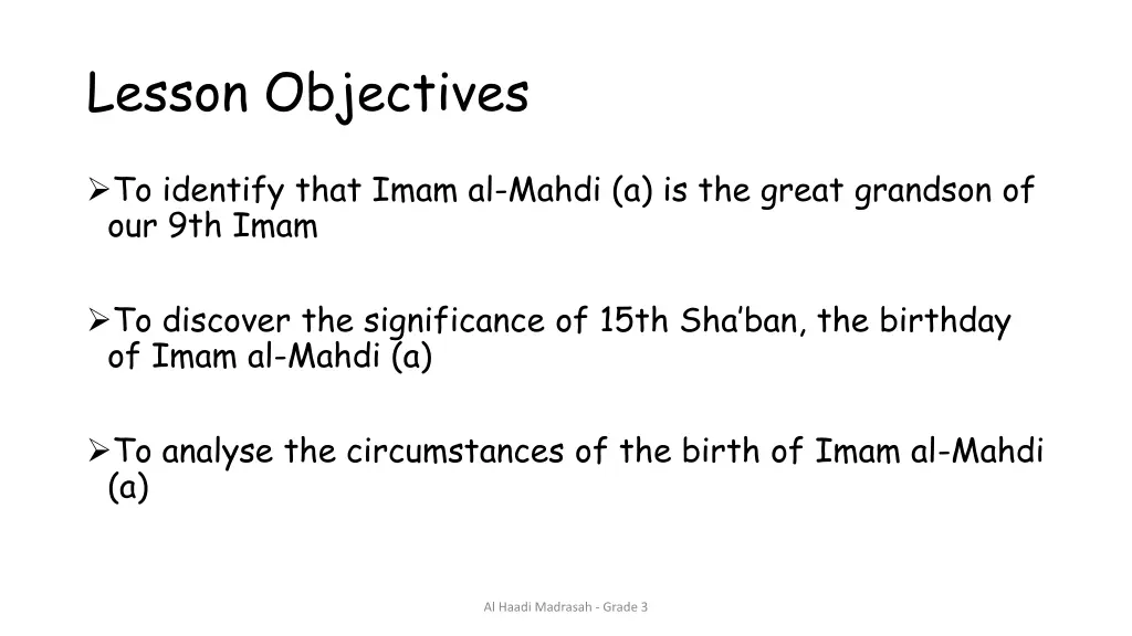 lesson objectives