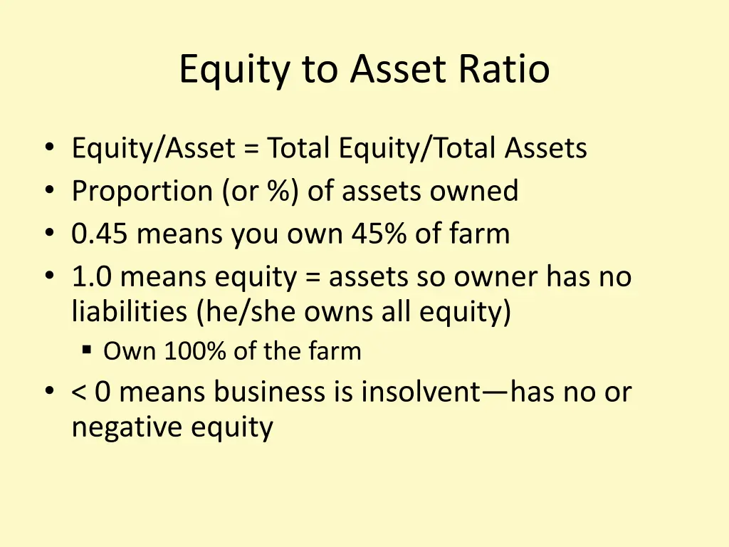 equity to asset ratio