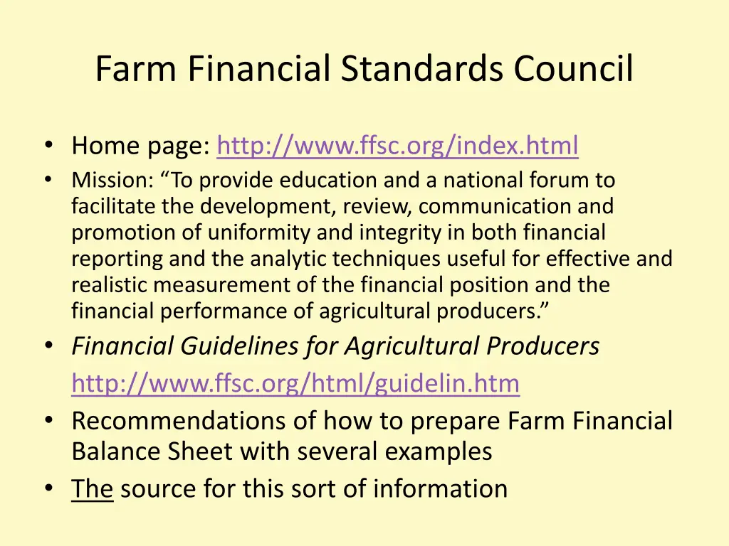 farm financial standards council