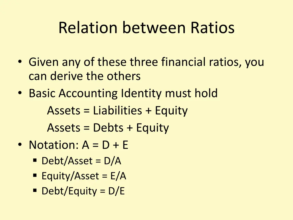 relation between ratios