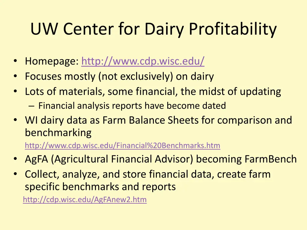 uw center for dairy profitability