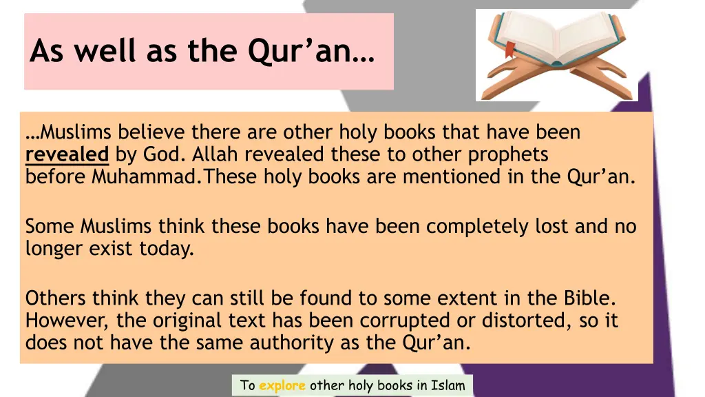 as well as the qur an