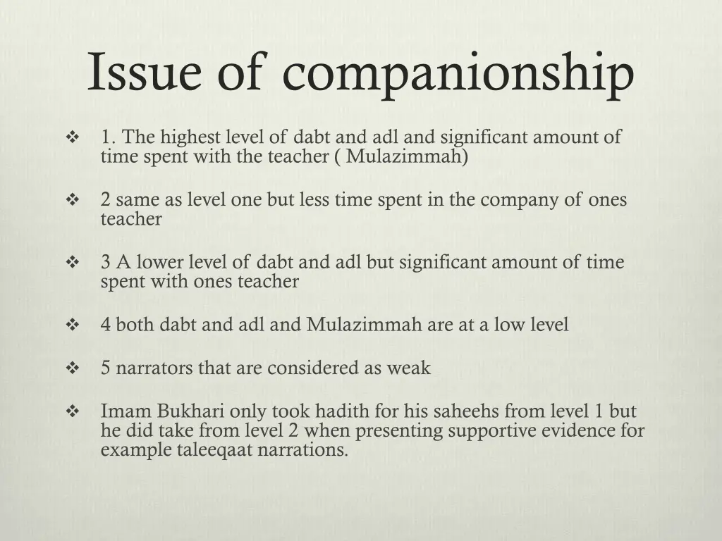 issue of companionship