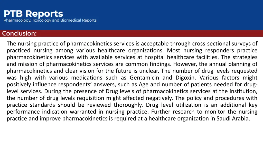 the nursing practice of pharmacokinetics services