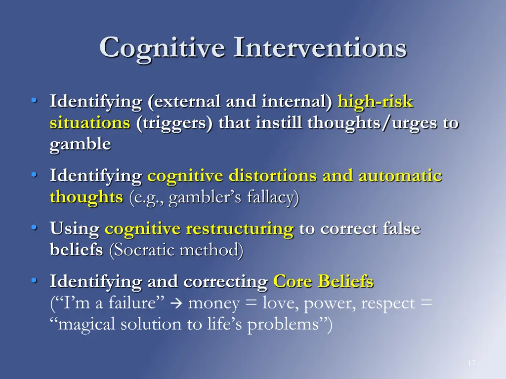 cognitive interventions