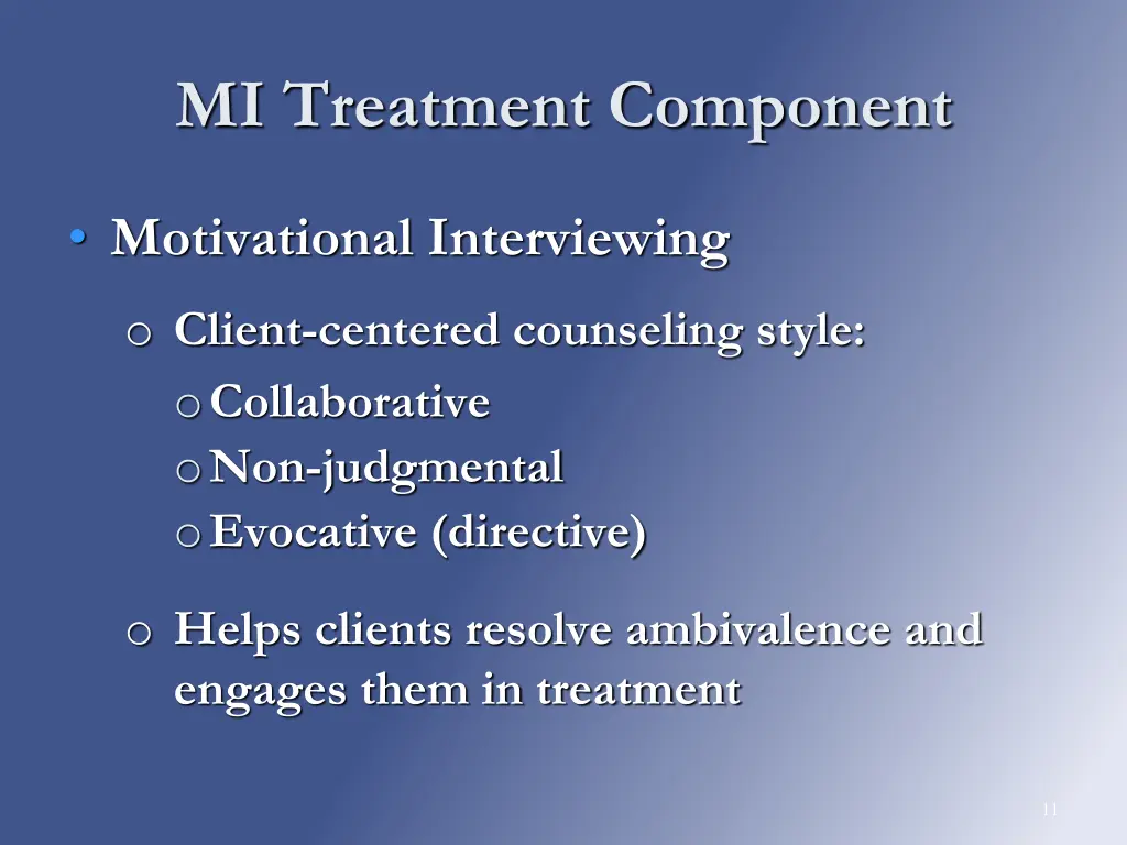 mi treatment component
