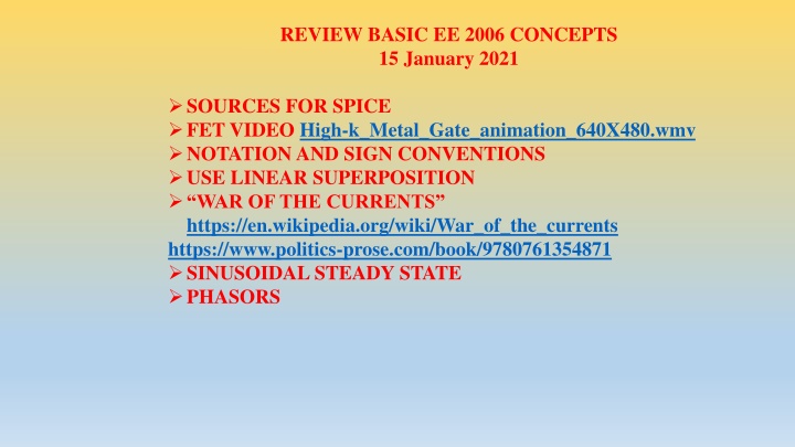 review basic ee 2006 concepts 15 january 2021