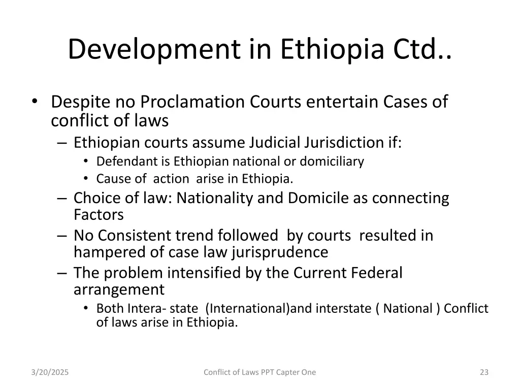 development in ethiopia ctd