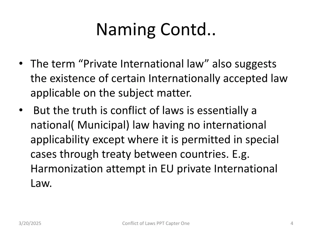 naming contd