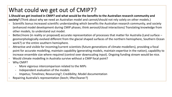 what could we get out of cmip7 1 should
