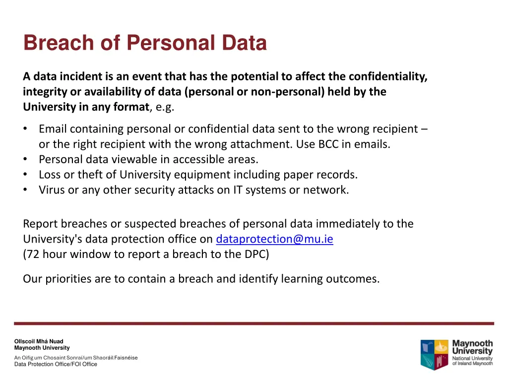 breach of personal data