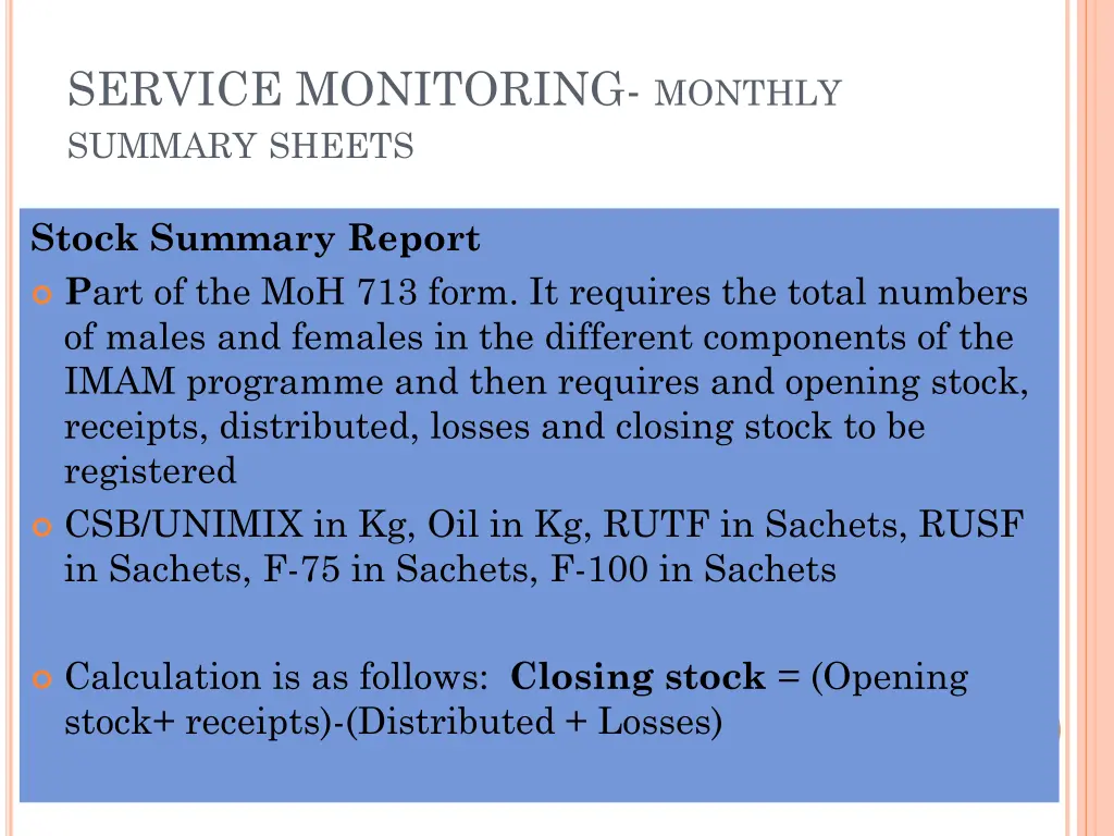 service monitoring monthly summary sheets 3