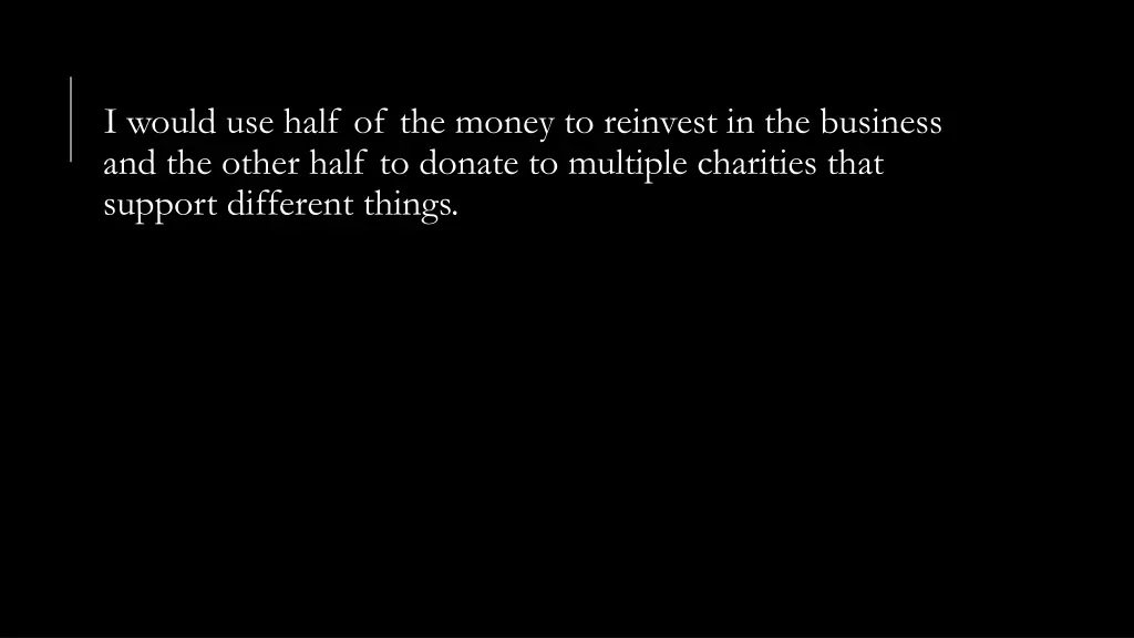 i would use half of the money to reinvest