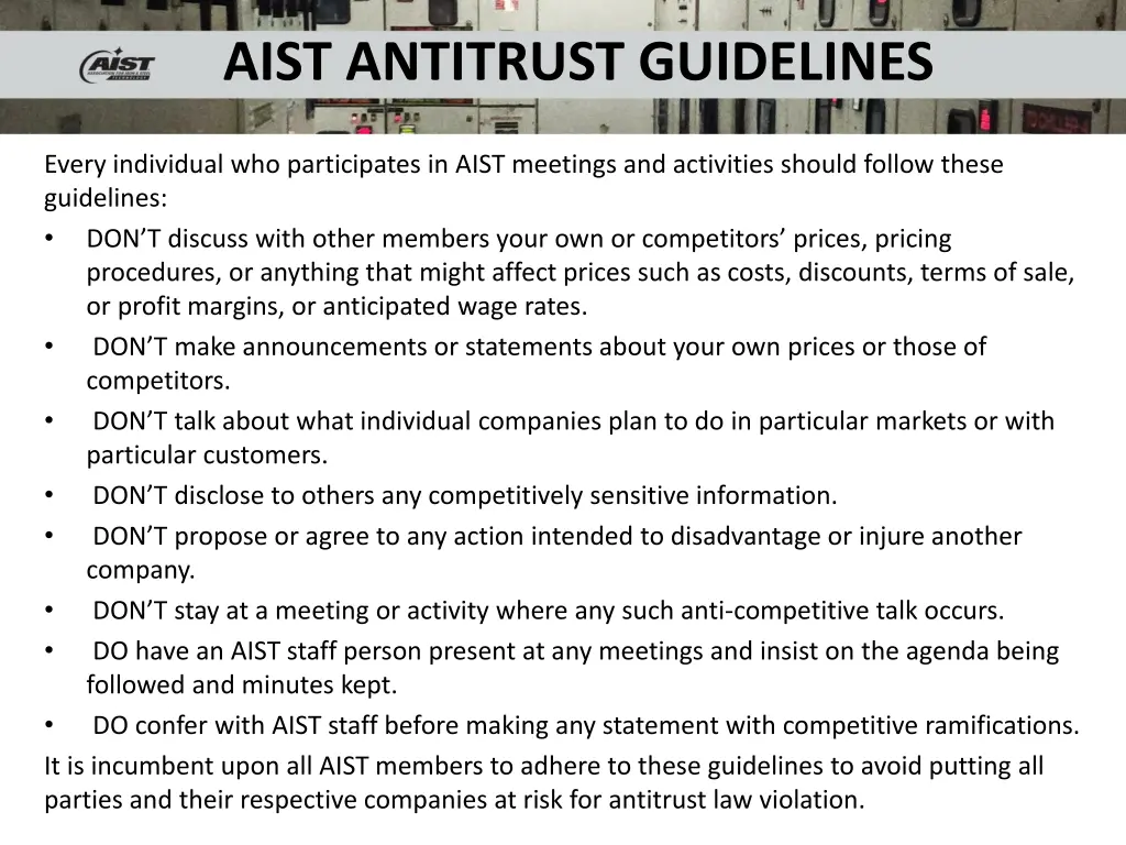 aist antitrust guidelines 1