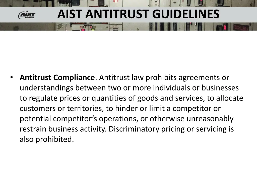 aist antitrust guidelines