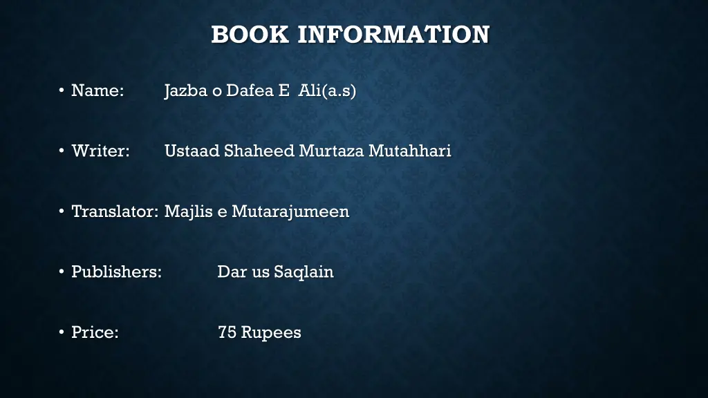 book information