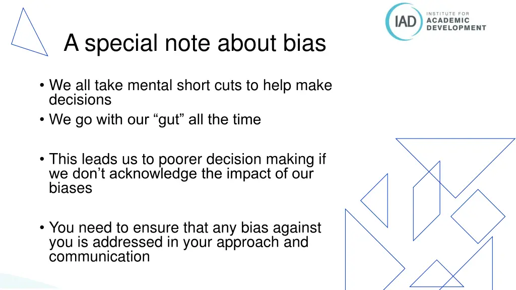 a special note about bias
