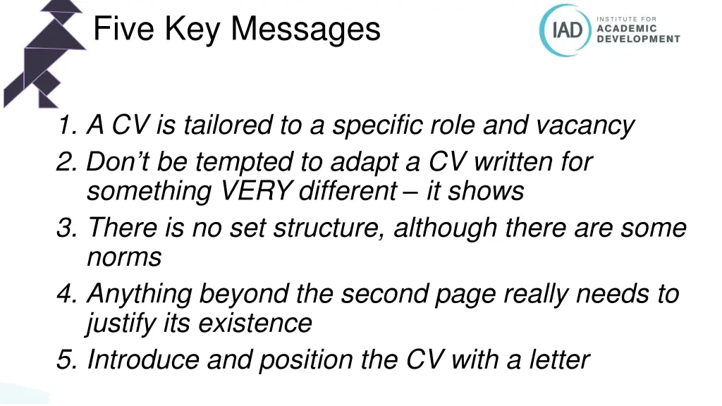 five key messages
