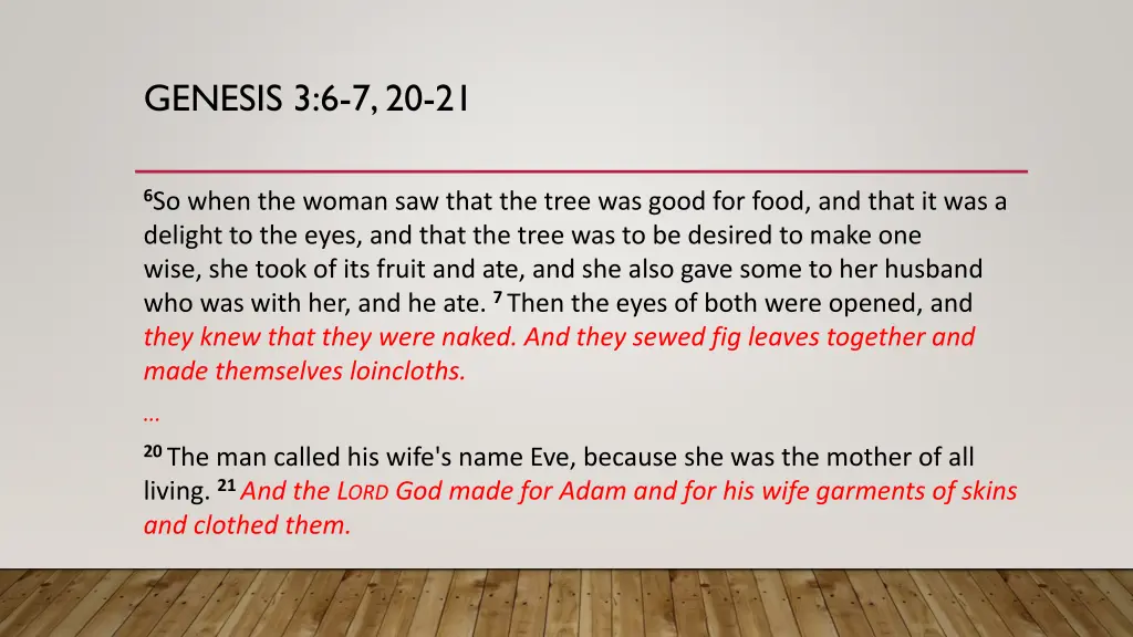 genesis 3 6 7 20 21