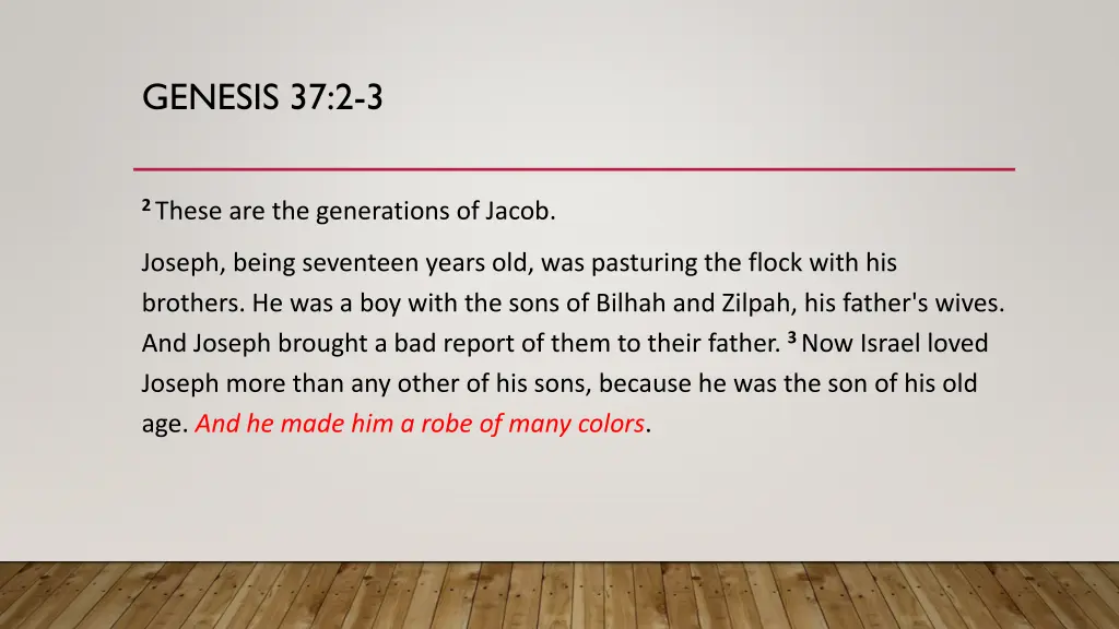 genesis 37 2 3