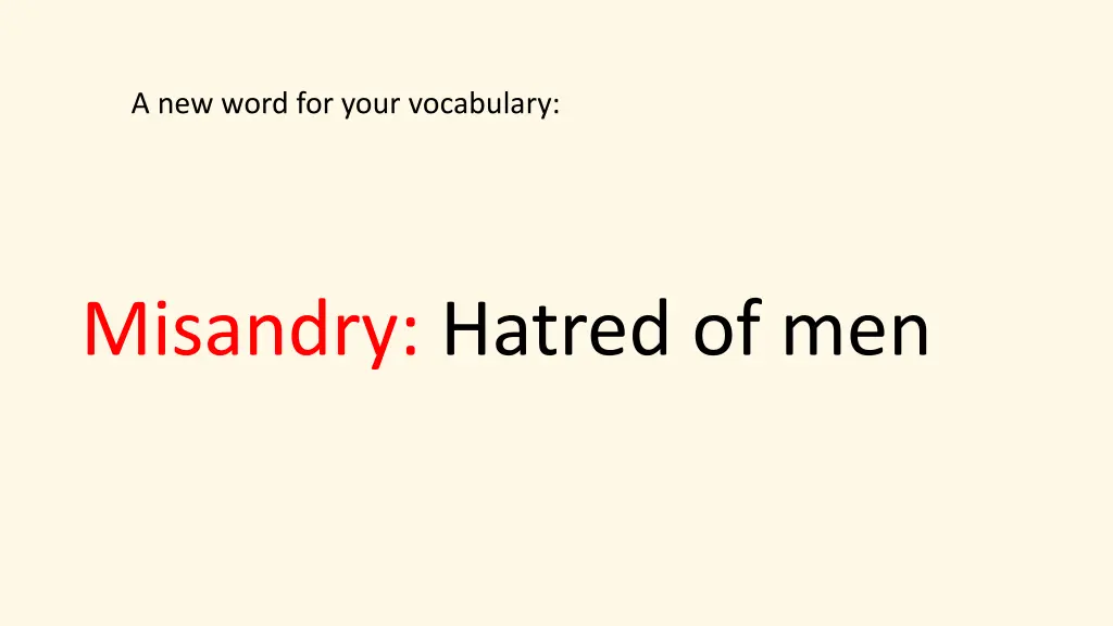 a new word for your vocabulary