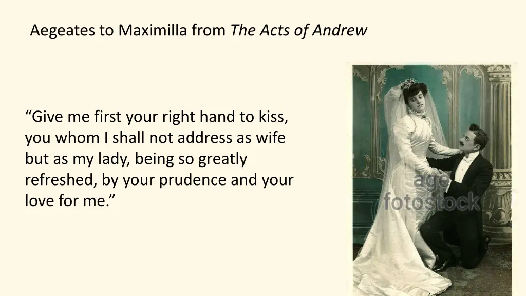 aegeates to maximilla from the acts of andrew