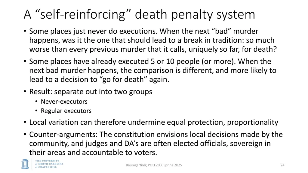 a self reinforcing death penalty system some