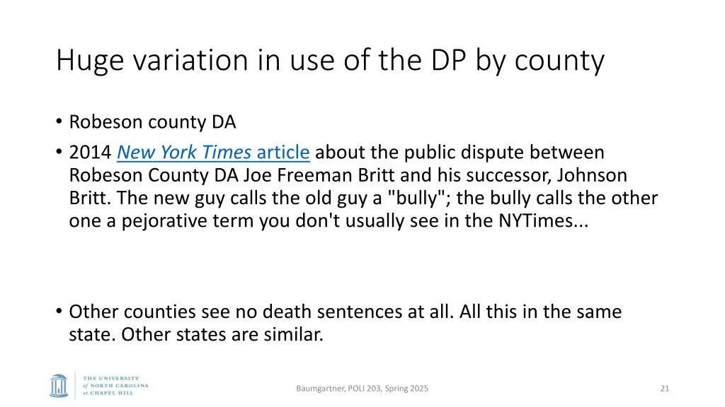 huge variation in use of the dp by county