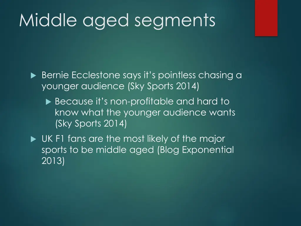 middle aged segments