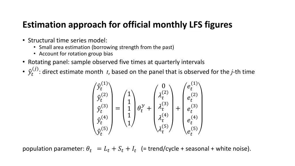 estimation approach for official monthly