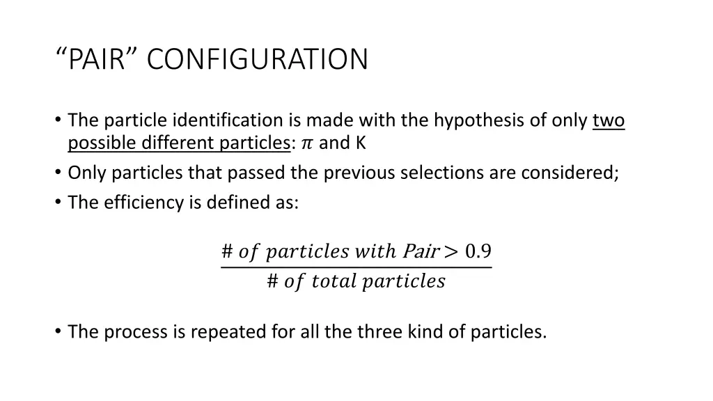 pair configuration