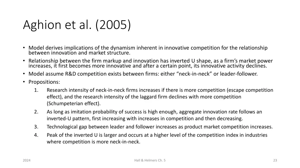 aghion et al 2005