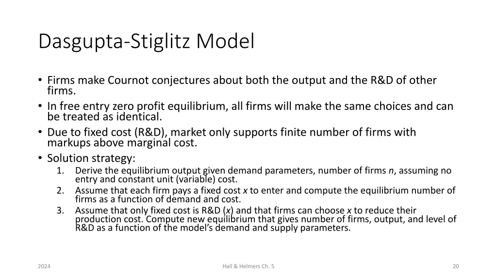 dasgupta stiglitz model 1